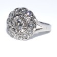 Bijoux anciens - Bague vintage entourage diamants