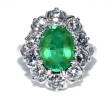 Bagues de fiançailles - Bague Pompadour émeraude et diamants