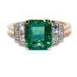 Bagues de fiançailles - Bague émeraude et diamants