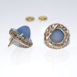 Bijoux anciens - Boucles d'oreilles calcédoine et diamants