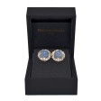 Bijoux anciens - Boucles d'oreilles calcédoine et diamants
