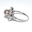 Bijoux anciens - Bague fleur perle fine et diamants