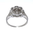 Bijoux anciens - Bague fleur perle fine et diamants