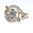 Bijoux anciens - Bague tourbillon diamants 