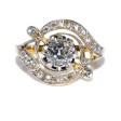 Bijoux anciens - Bague tourbillon diamants 