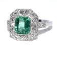 Bagues de fiançailles - Bague émeraude et diamants