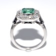 Bagues de fiançailles - Bague émeraude et diamants