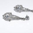 Bijoux anciens - Boucles d'oreilles art deco diamants
