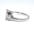 Bagues de fiançailles - Bague saphir rose et diamants baguettes
