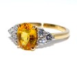Bagues de fiançailles - Bague saphir jaune et diamants