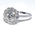 Bijoux anciens - Bague entourage Art Déco diamants