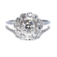 Bijoux anciens - Bague entourage Art Déco diamants