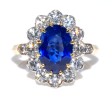 Bagues de fiançailles - Bague pompadour saphir et diamants