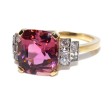 Créations - Bague tourmaline rose et diamants