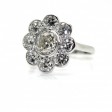 Bijoux anciens - Bague marguerite Art Deco diamants 