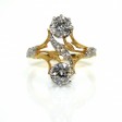 Bijoux anciens - Bague Art Nouveau deux diamants 