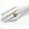 Bijoux anciens - Bague dôme en or rose et diamant