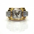 Bijoux anciens - Bague Tank diamants central env. 2cts