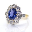 Bijoux récents - Bague pompadour saphir 2,38cts et diamants 